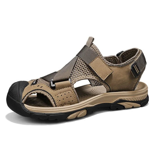 Nieuwe Heren Outdoor Sandalen – Lichtgewicht, Niet-Slip Cross-Strap Sandalen van Kunstleer voor Strand en Casual Gebruik