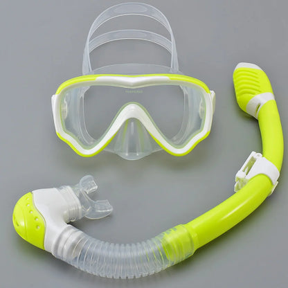Kids Duikmasker en Snorkel Set | Zwembril met Gehard Glas, Panoramisch Zicht & Dry Top