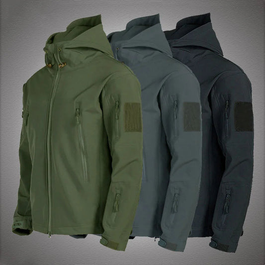 Militaire Softshell Jas Heren – Winddichte en Waterdichte Tactical Jas met Capuchon en Zakken voor Vier Seizoenen