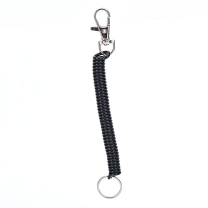 2x Tactische Intrekbare Sleutelhanger – Elastisch Spiraalkoord voor Camping, Hiking & Uitrusting Beveiliging