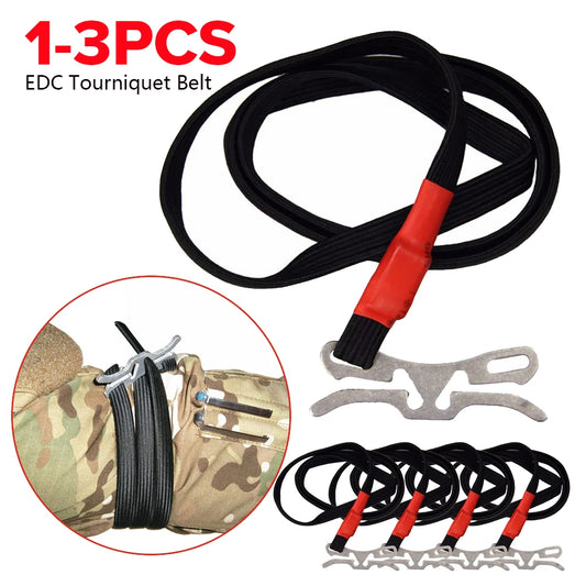 EDC Emergency Survival Tourniquet, 1-3 Stuks Eerste Hulp Tactisch Accessoire, Medische Elastische Touw voor Kamperen en Overleving