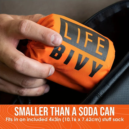Portable Waterproof Emergency Sleeping Bag - Mylar Thermal Survival Bag for Camping, First Aid and Outdoor Adventures