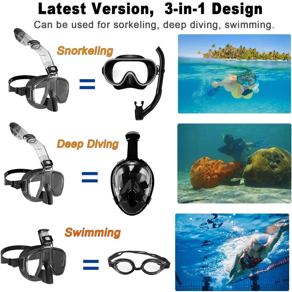 Half Face Snorkelmasker voor Kinderen en Volwassenen | Anti-Fog Duikmasker met Veilig Ademhalingssysteem