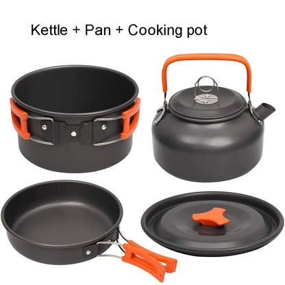 Camping Cooking Set | Outdoor Kookset met Teapot en Non-stick Pannen voor 2-3 Personen