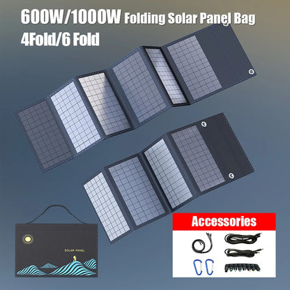 1000W Draagbaar Opvouwbaar Zonnepaneel | USB & DC Output Solar Charger voor Outdoor en Thuisgebruik