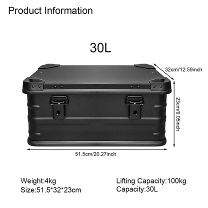 30L 50L 80L Aluminium Legering Opbergdoos | Draagbare Opslagdoos voor Kamperen, Auto, Picknick en Reizen