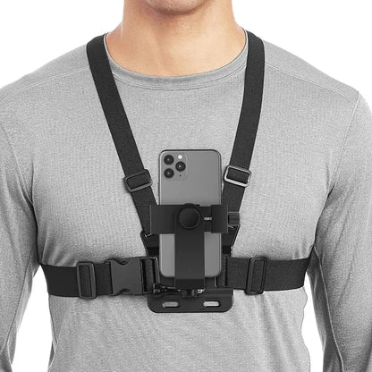 Verstelbare Telefoon Clip Houder met Borstband | Sportcamera en Mobiele Telefoon Bevestiging voor Outdoor Opnames