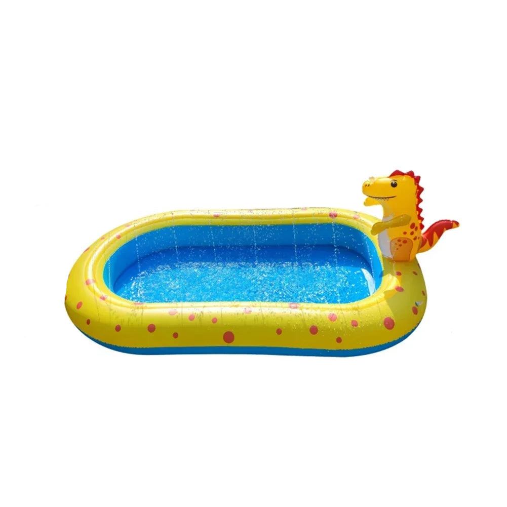 Opblaasbare Kinder Zwembad met Sprinkler – Draagbaar en Vouwbaar Splash Pad voor Buiten, Strand en Camping
