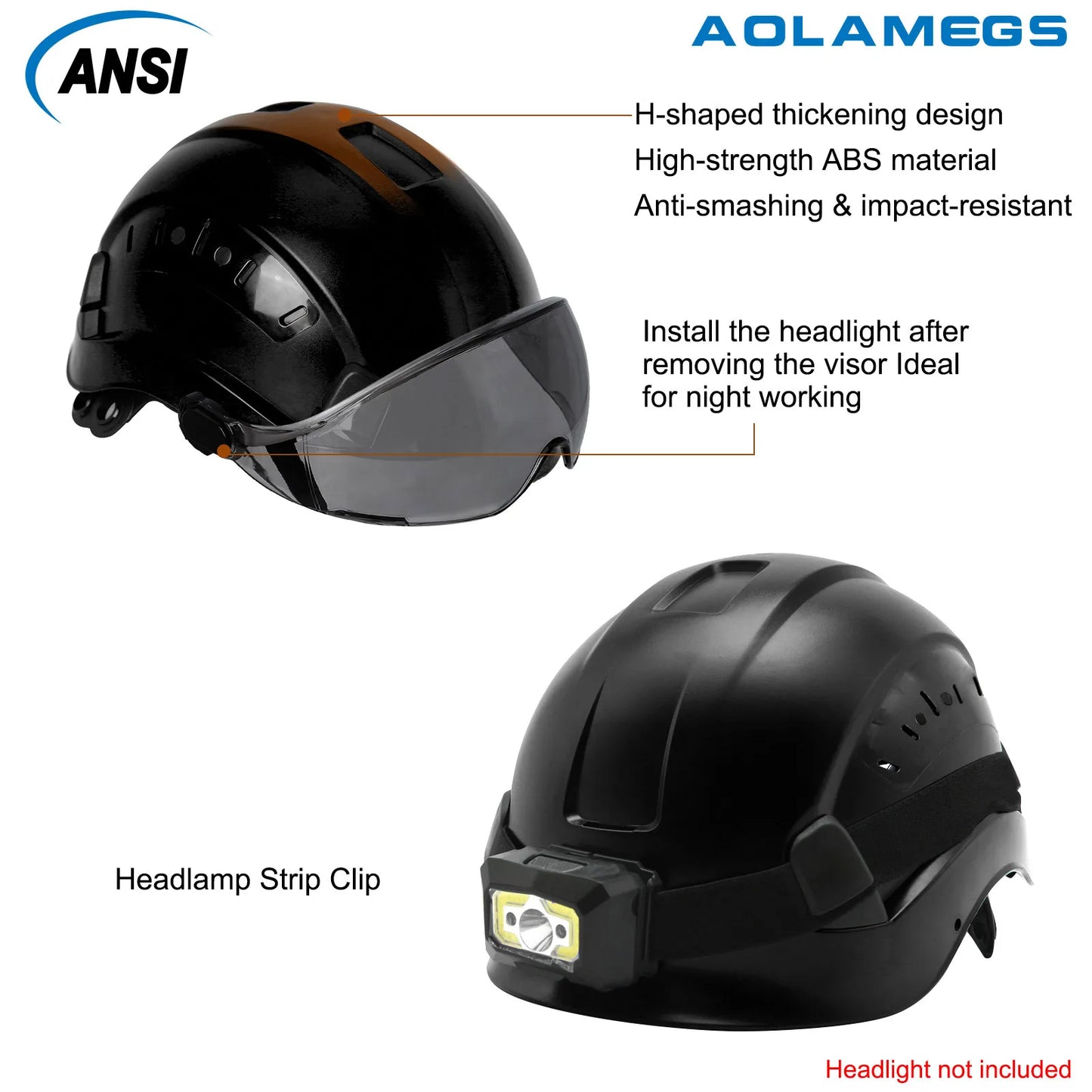 CE Veiligheidshelm met Bril – Ademend ABS Bouwhelm voor Bouw, Industrie & Redding