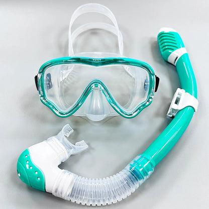 Kids Duikmasker en Snorkel Set | Zwembril met Gehard Glas, Panoramisch Zicht & Dry Top