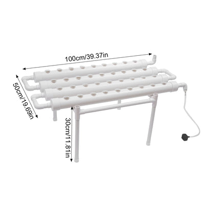 Hydroponic Growing System Kit – 36 Planting Locations, 1-Layer PVC System for Vegetable and Herb Growing