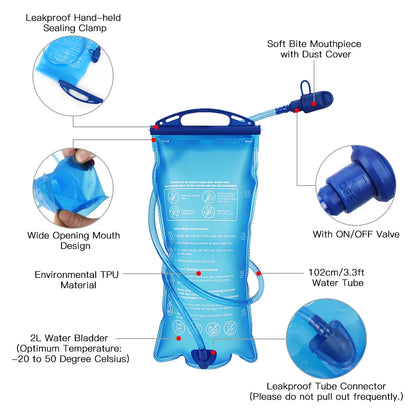 Hydratatie Rugzak met 2L Waterzak – Lichtgewicht & Ademend voor Outdoor Sporten