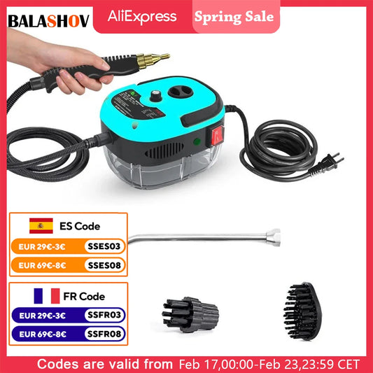 2500W Handstoomreiniger – Hoge Druk & Temperatuur – Voor Keuken, Auto, Airco & Badkamer – Draagbare Stoomcleaner