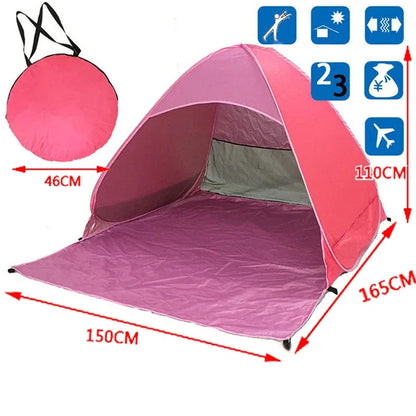 Snelle Automatische Strandtent – Draagbare UPF50+ Zonnescherm Tent voor Camping, Vissen & Outdoor