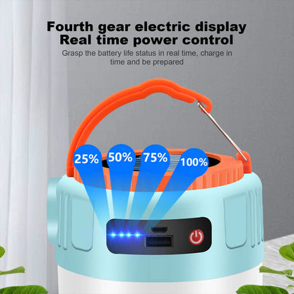 Solar Camping Lantaarn | Oplaadbare LED Tentlamp | 6 Lichtstanden | USB & Zonne-energie