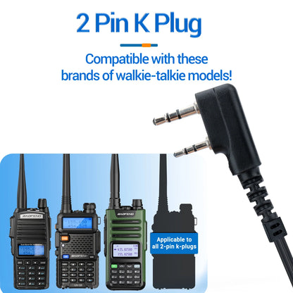 Baofeng Throat Mic Walkie Talkie Headset – verdeckter Röhren-Ohrhörer mit Finger-PTT für UV-5R, UV-82, UV-13 und mehr