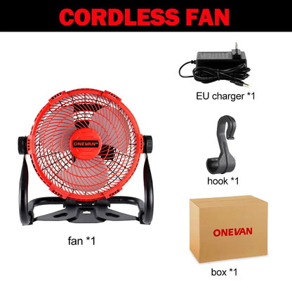 500W Draagbare Elektrische Camping Ventilator | Krachtige Draadloze Koelventilator