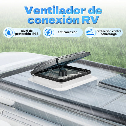 12V Caravan Dakventilator – Automatische RV Dakluik met LED Verlichting | Motorhome Ventilatie & Uitlaatventilator