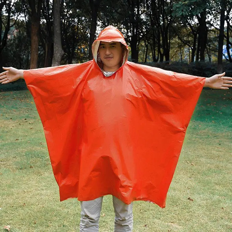 Rain Poncho & Thermal Blanket, All-Weather Outdoor Bescherming voor Camping, Hiking en Reizen, Herbruikbaar en Lichtgewicht