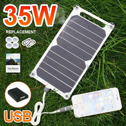 35W Sunpower Draagbaar Zonnepaneel 5V met USB Oplaadpoort – Efficiënte Zonne-energie Oplader voor Powerbank en Telefoon, Perfect voor Camping en Outdoor