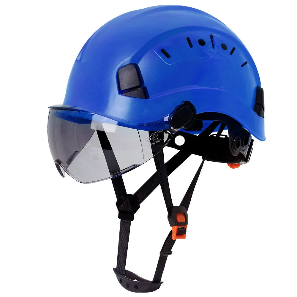 CE Veiligheidshelm met Bril – Ademend ABS Bouwhelm voor Bouw, Industrie & Redding