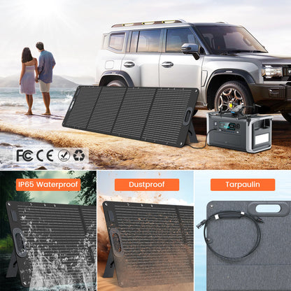 200W Solar Powerbank met Inverter – Waterdichte Draagbare Outdoor Batterij voor Camping & Hiking