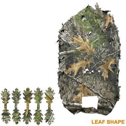 3D-Camouflage-Helmbezug mit Laserschnitt – Netzstoff in Blattform für Airsoft-, Paintball- und Jagdhelmzubehör