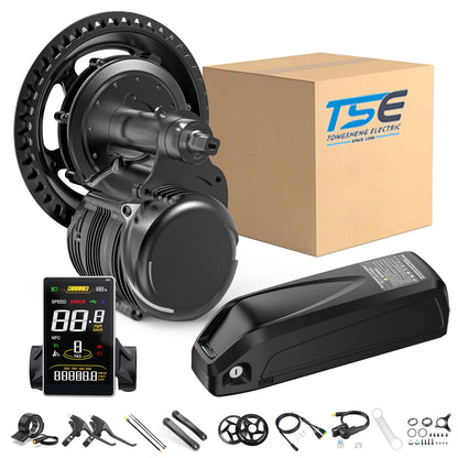 Tongsheng TSDZ2B/TSDZ8 Mittelmotor-E-Bike-Kit – 36 V/48 V, 250 W/500 W/750 W, Drehmomentsensor, bürstenloser Motor, inkl. 48V 25Ah/20Ah Batterie