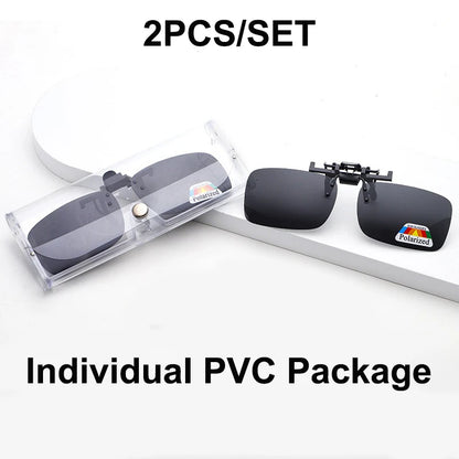 Polarized Clip Zonnebril Set – 2 Stuks Myopie Clip-on Zonnebril voor Rijden, Vissen & Nachtzicht