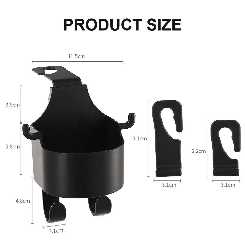 Multifunctional Car Headrest Hook and Cup Holder – Universal Car Seat Organizer for Bags and Drinks – Suitable for All Vehicles