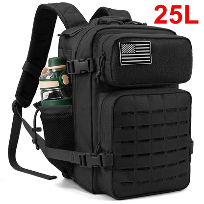 25L/45L Tactische Rugzak met Laser Cut MOLLE – Outdoor & Gym Rugtas met Bekerhouders voor Heren & Dames