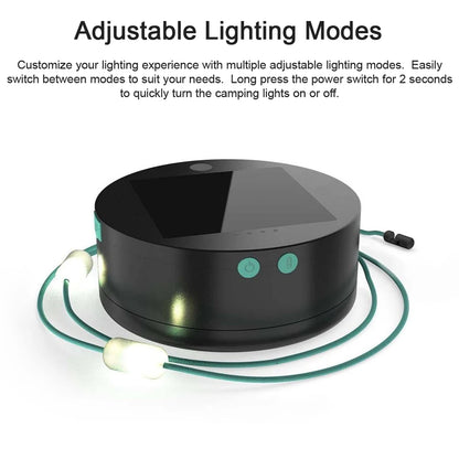 18ft Solar Camping String Lights – 20 LED’s | Oplaadbaar & Waterdicht | Met Powerbank & Verstelbare Lichtstanden