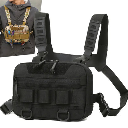 Taktische Brusttasche – Molle System Front Rig Pouch Weste für Outdoor, Camping, Radfahren, Wandern, Jagen und Angeln