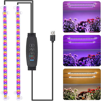 3-farbig dimmbare LED-Wachstumslampe – USB DC5V Vollspektrum-Wachstumslampe mit Timer für Zimmerpflanzen