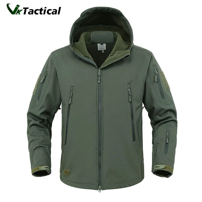Militaire Shark Skin Softshell Jas – Winddichte, Waterdichte Tactical Hooded Bomber voor Heren