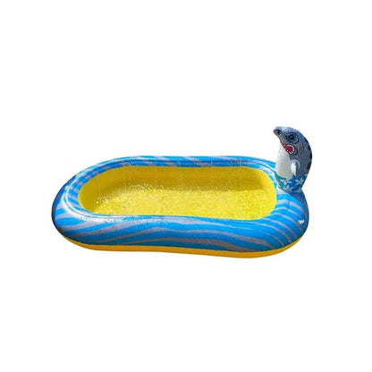 Opblaasbare Kinder Zwembad met Sprinkler – Draagbaar en Vouwbaar Splash Pad voor Buiten, Strand en Camping