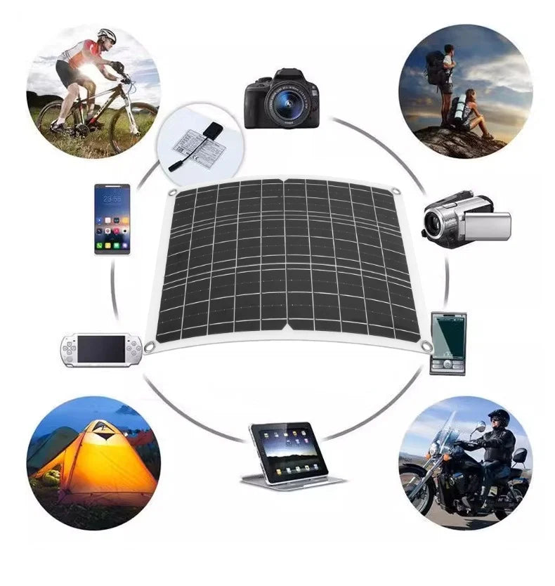 Draagbaar 10W/20W Zonnepaneel – Flexibel 18V Solar Oplaadpaneel voor Telefoon, Power Bank & Camping