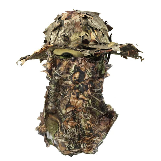 Camouflage Jagd- und Angelmütze – Outdoor-Sportmütze mit Maske und Schal für Airsoft, Wandern und Angeln