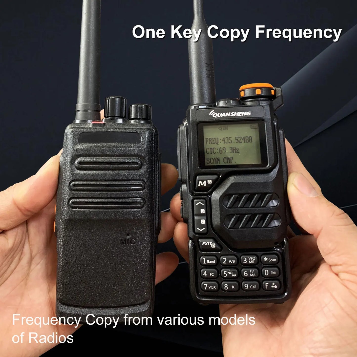 Quansheng UV-K5 Walkie Talkie – VHF/UHF 136–174 MHz, 400–470 MHz, 50–600 MHz RX, DTMF VOX FM, tragbares Radio