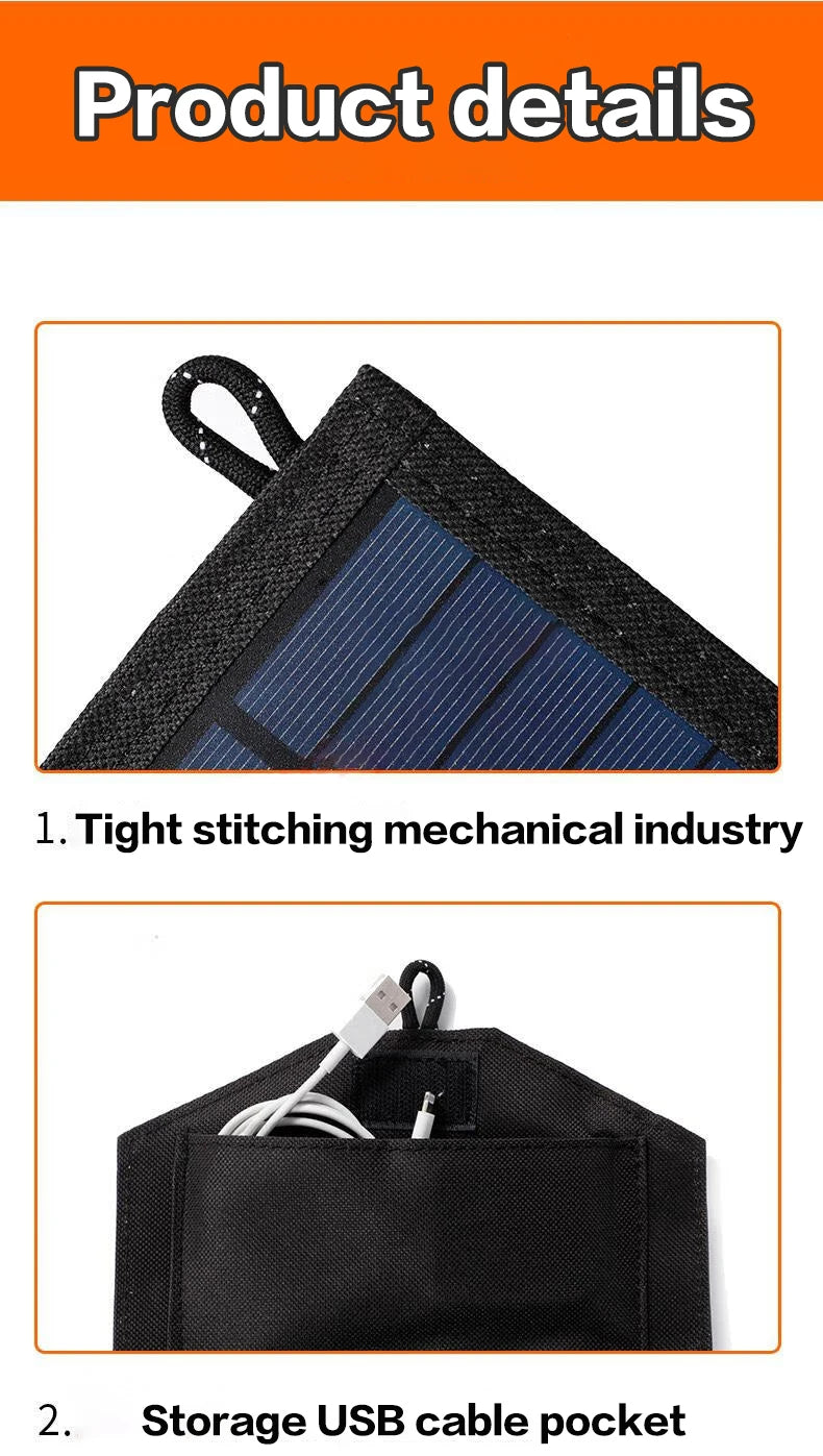 6-voudig 800W Opvouwbaar Zonnepaneel | 20W/h Draagbare Monokristallijne Solar Charger met USB 5V DC