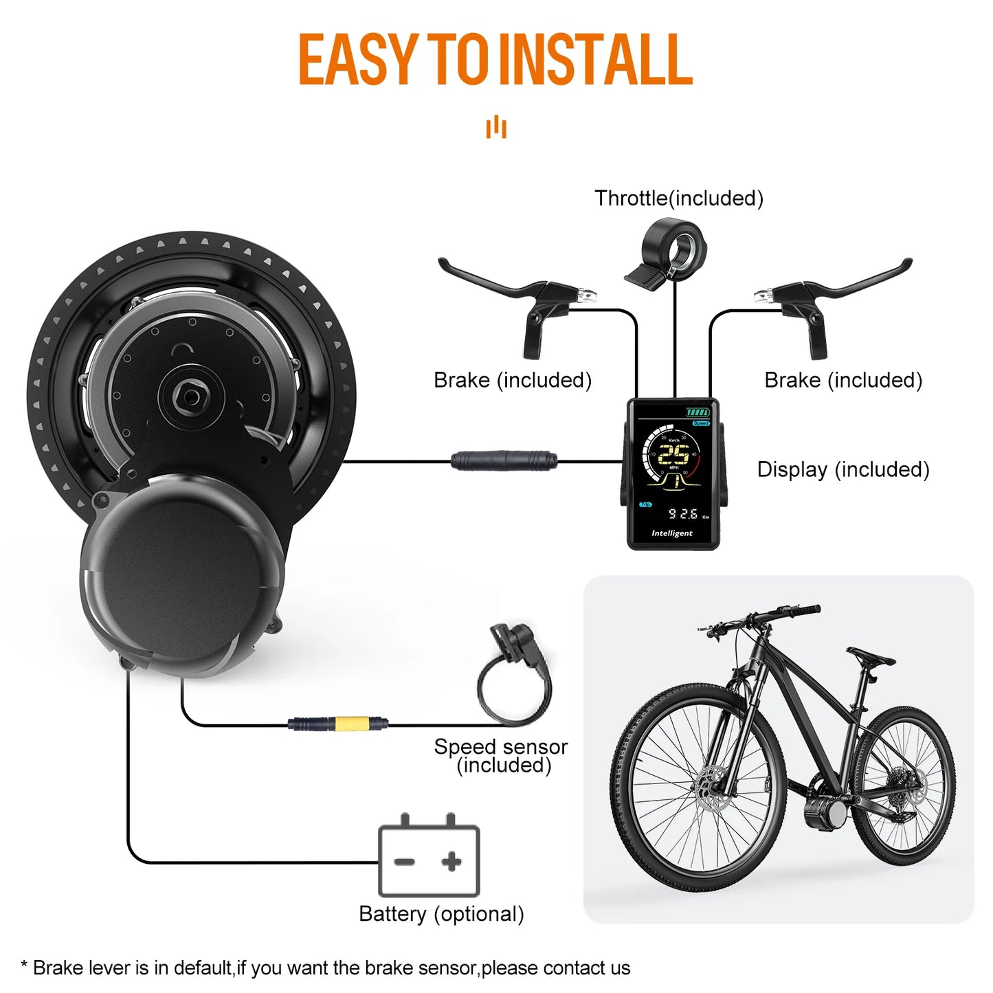 Tongsheng TSDZ2B/TSDZ8 Mittelmotor-E-Bike-Kit – 36 V/48 V, 250 W/500 W/750 W, Drehmomentsensor, bürstenloser Motor, inkl. 48V 25Ah/20Ah Batterie