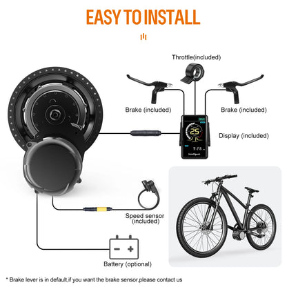 Tongsheng TSDZ2B/TSDZ8 Mittelmotor-E-Bike-Kit – 36 V/48 V, 250 W/500 W/750 W, Drehmomentsensor, bürstenloser Motor, inkl. 48V 25Ah/20Ah Batterie