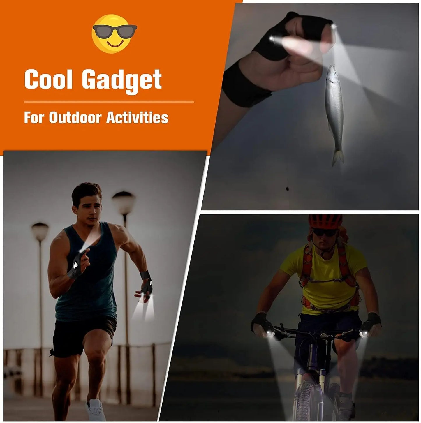 LED Halfvinger Handschoenen voor Mannen & Vrouwen – Waterdichte Zaklamp Handschoenen voor Nachtvissen, Fietsen & Hardlopen