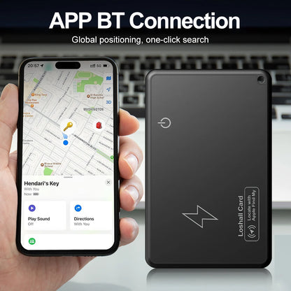 Ultradünne Brieftaschen-Tracking-Karte – GPS-Standort-Tracker mit kabelloser Aufladung für iPhone Find My App