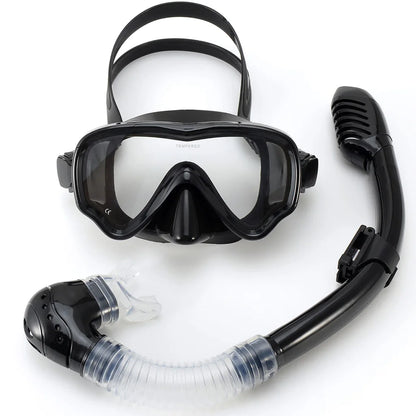 Kids Duikmasker en Snorkel Set | Zwembril met Gehard Glas, Panoramisch Zicht & Dry Top