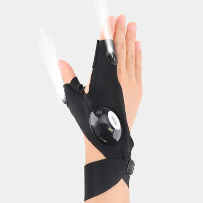 LED Halfvinger Handschoenen voor Mannen & Vrouwen – Waterdichte Zaklamp Handschoenen voor Nachtvissen, Fietsen & Hardlopen