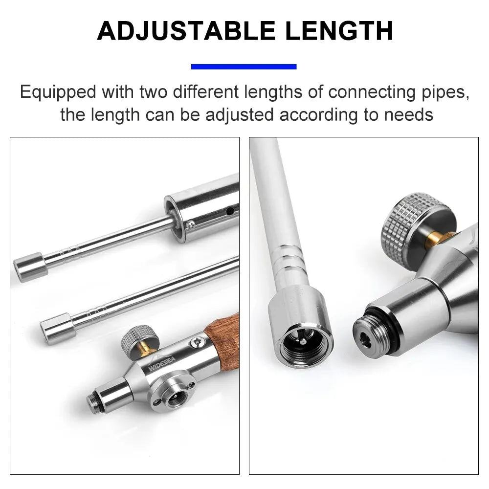Camping Long Flame Igniter | Draagbare Gasbrandblazer met Houten Handvat voor BBQ, Picknick en Outdoor Koken