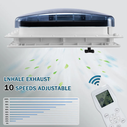 12V RV Dakventilator | 10/3 Snelheden | Regensensor & Afstandsbediening | Caravan, Camper, Motorhome