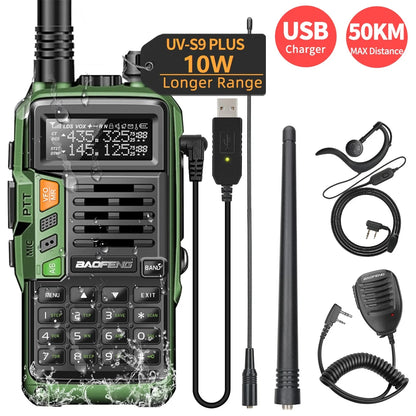 UV-S9 PLUS 10W Dual Band Walkie Talkie - Lange Afstand VHF UHF Handheld Radio voor Camping en Outdoor