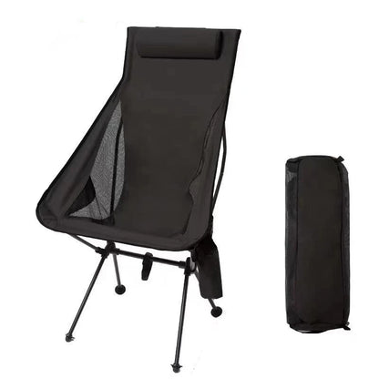 Draagbare Vouwbare Campingstoel met Hoofdsteun | Lichtgewicht Aluminium Stoel voor Outdoor, Visserij en Toerisme